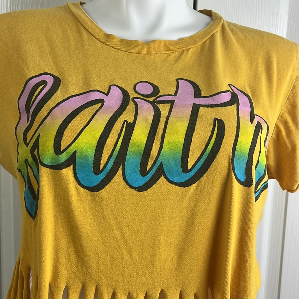 Shredded And Beaded “Faith” Festival Top - Picture 3 of 5